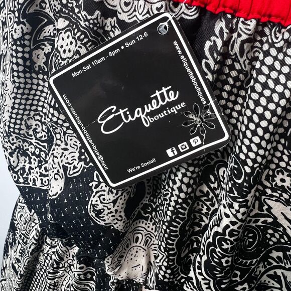 Etiquette Boutique Red and Black Maxi Halter Dress Size Medium NWT - Picture 11 of 11